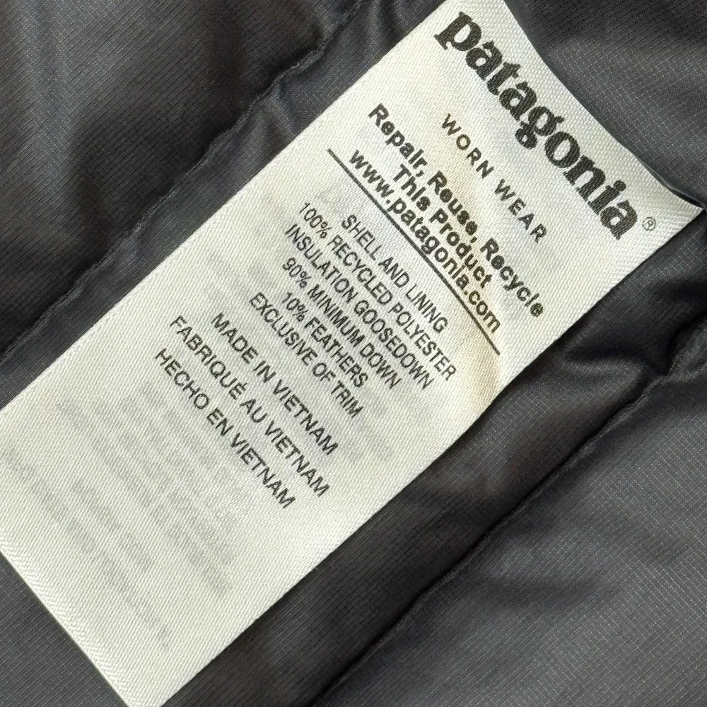 Patagonia Down Sweater Vest Men Small Black Puffer Insulated Full Zip Coat 84622